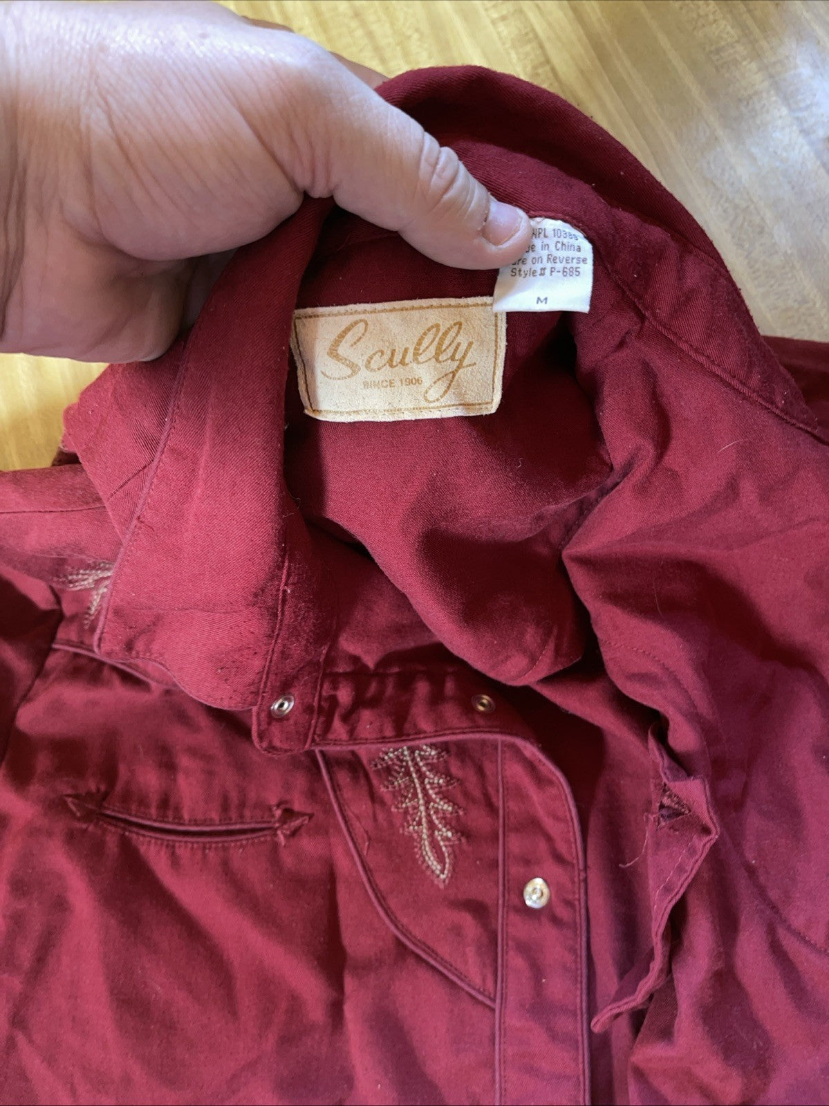 scully pearl snap western shirt Medium Gunslinger 