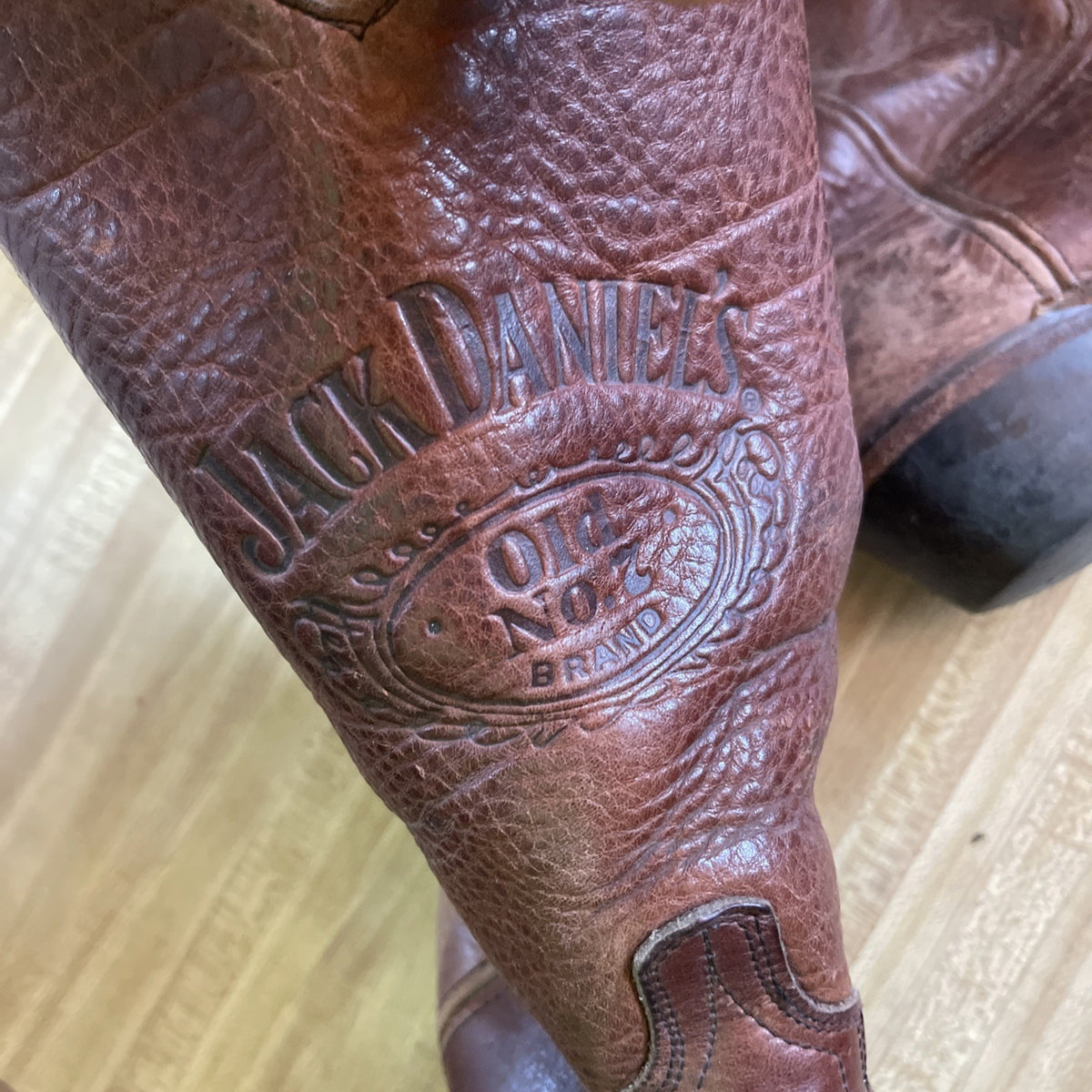 Jack Daniels Boots Old NO. 7  Leather Brown Western Cowboy Boots Men's Size 10