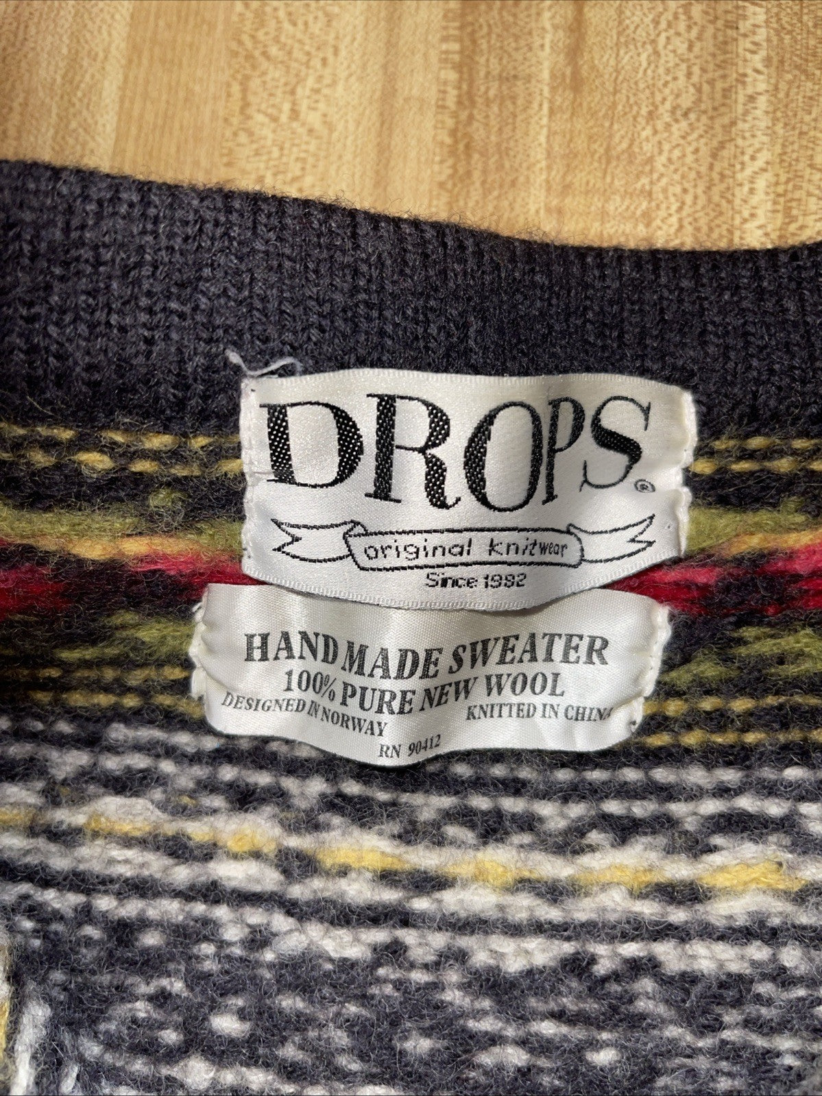 Vintage Drops Cardigan Made In Norway Large 