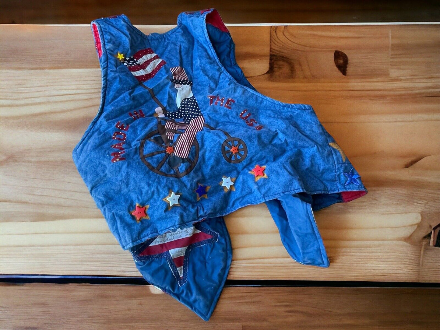 Vintage Homemade Quilted Patriotic Vest