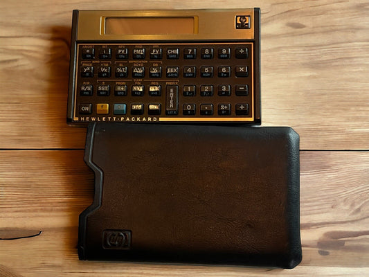 Vintage Hewlett Packard Calculator 12c With Cover