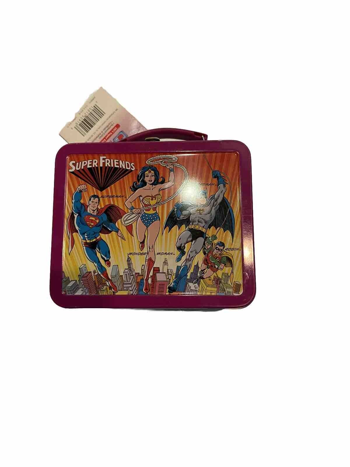 Super Friends Mini Lunchbox Batman Superman 1998 Hallmark New With Tags