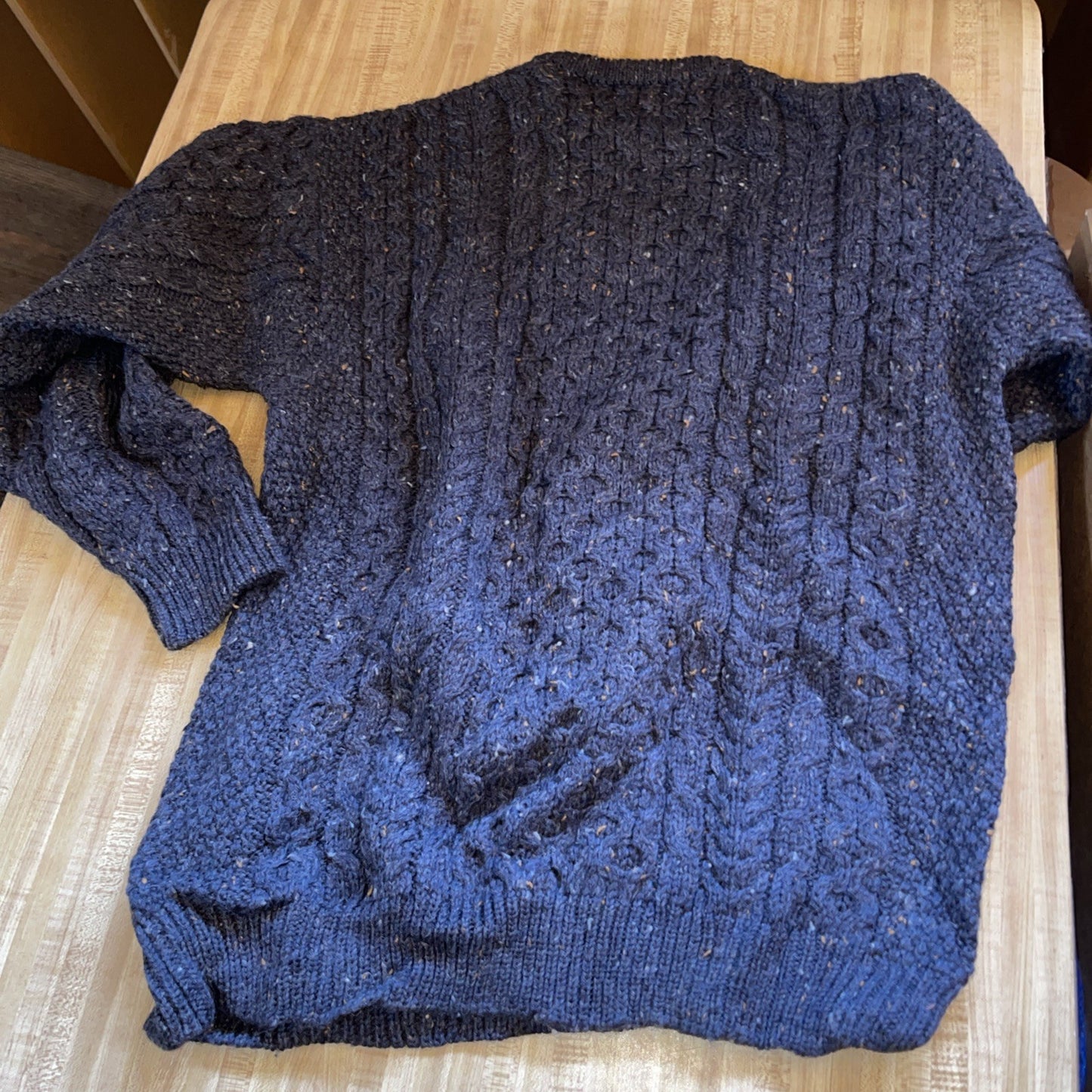 Vintage LL Bean Sweater Large Tall LT Thick Chunky Cableknit Heavy 