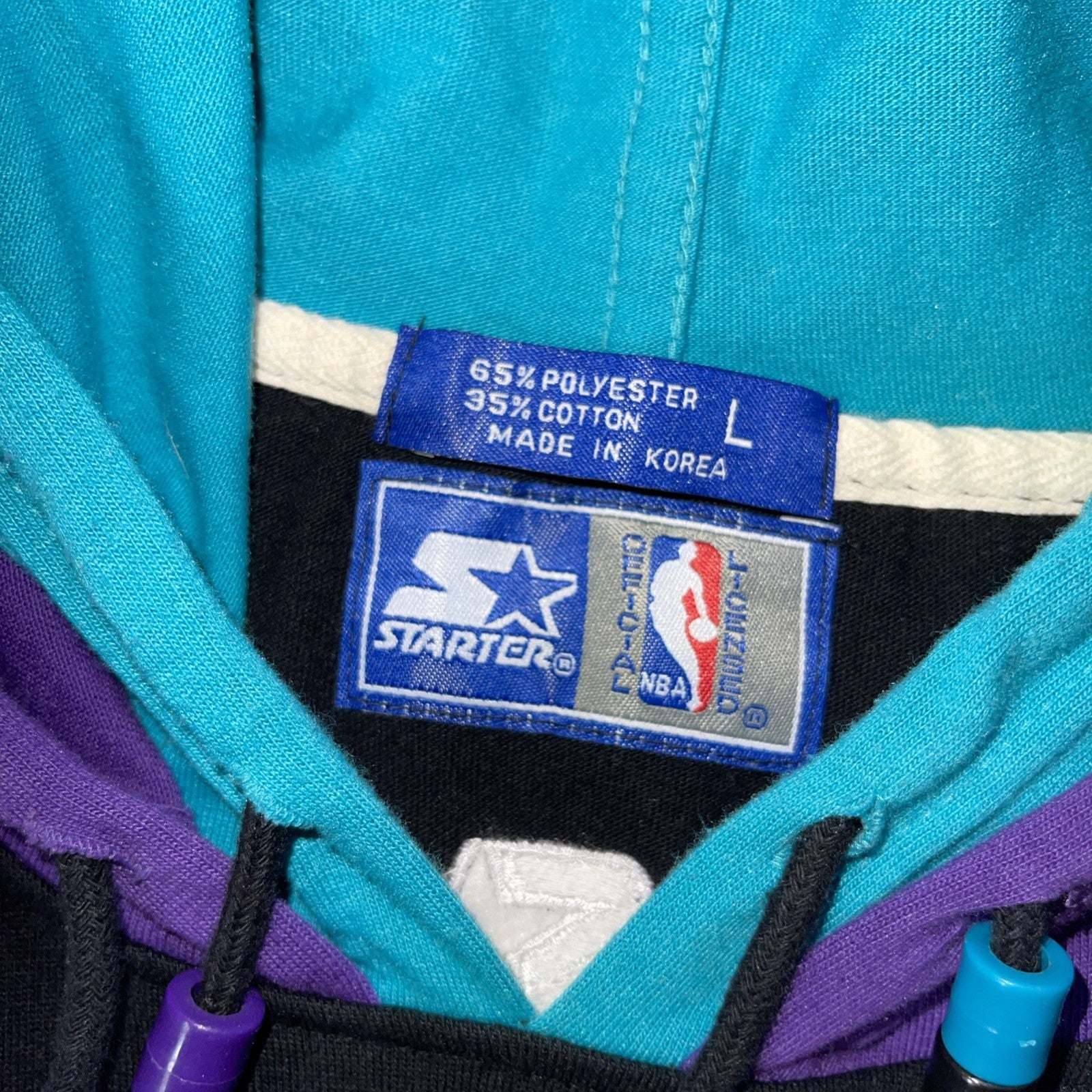 Vintage Starter Charlotte Hornets Hoodie Large 