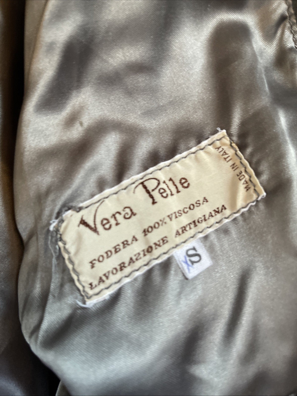 Vera Pelle Leather Bomber Jacket Small 