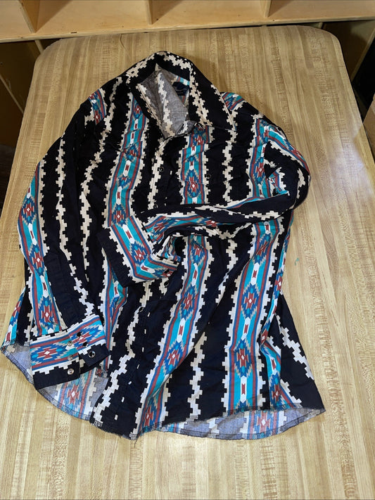 wrangler aztec pearl snap