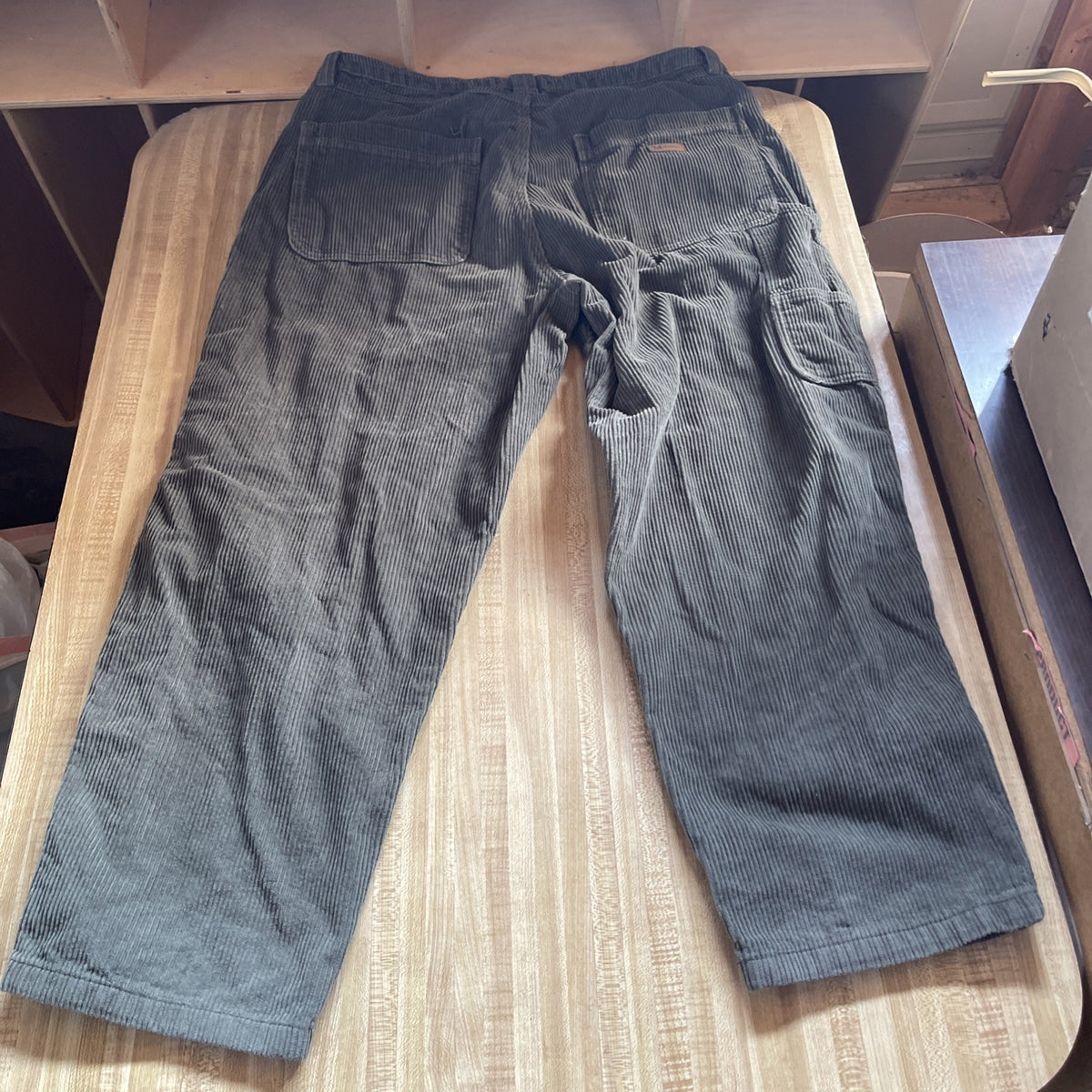 Monet Skateboards Pant Mens 36 Green Baggy Double Knee Corduroy Twill Y2K Skater
