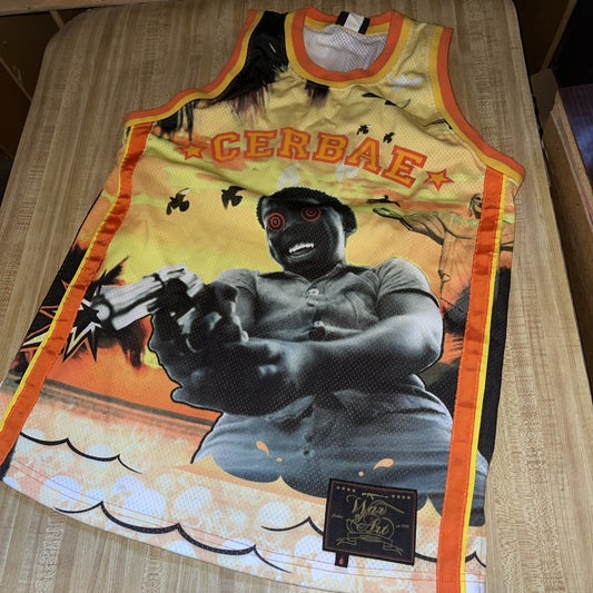 Vintage Cerbae War Art Jersey Medium Y2K 
