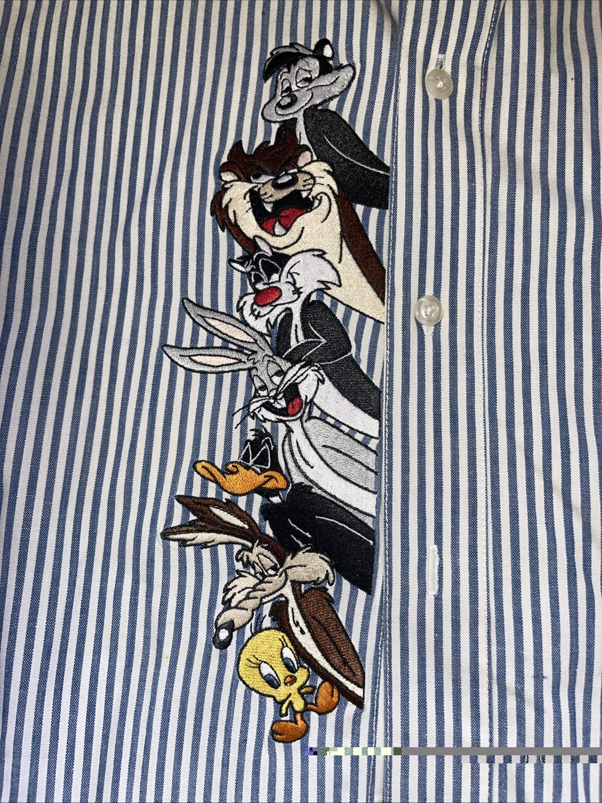 Vintage 1995 Warner Bros Looney Tunes Button Up Medium