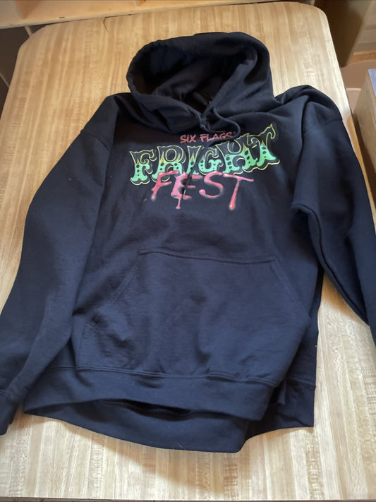 Six Flags Fright Fest Hoodie Large 