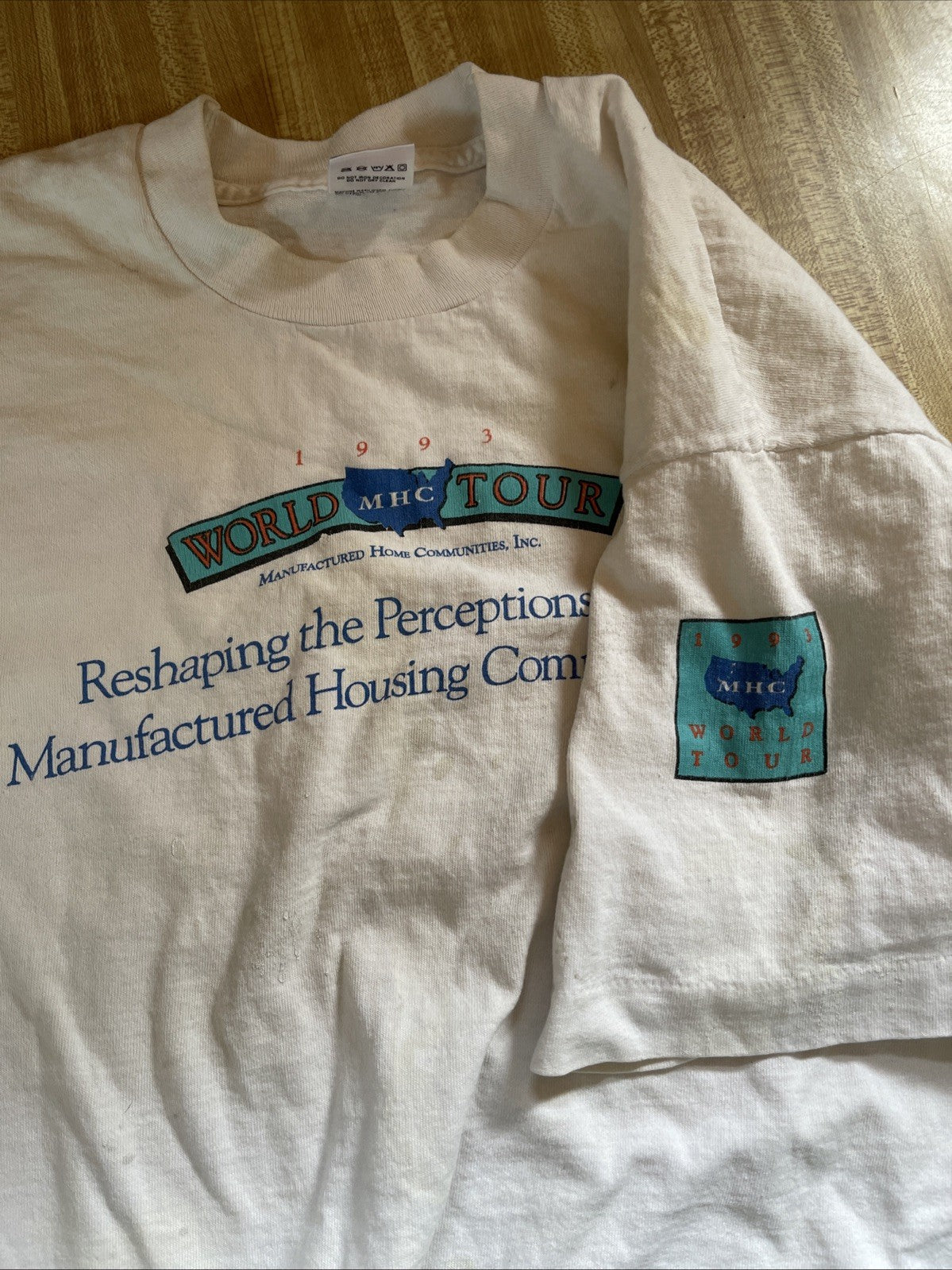 Vintage 1993 MHC World Tour T Shirt Large Made In USA 