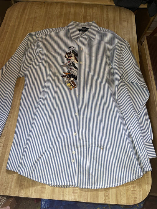 Vintage 1995 Warner Bros Looney Tunes Button Up Medium