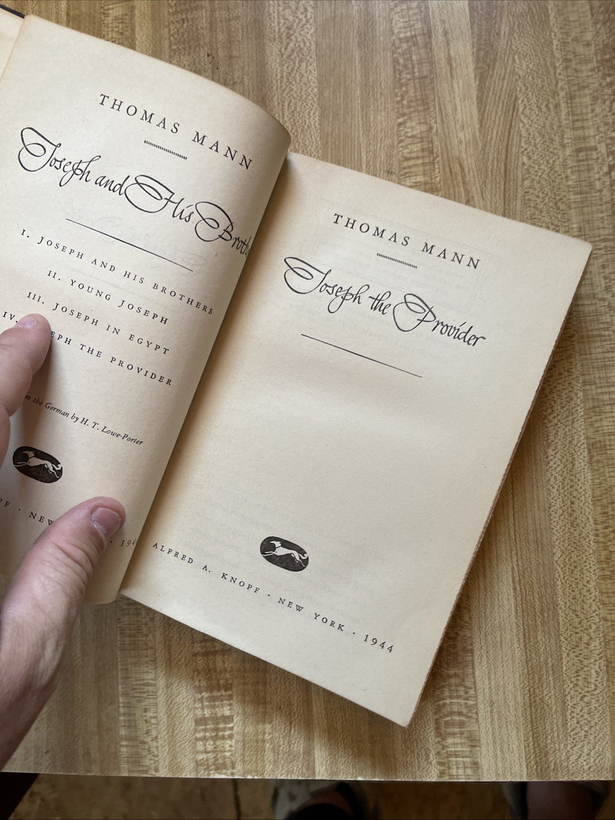 Joseph the Provider, Thomas Mann, 1944 Hardcover