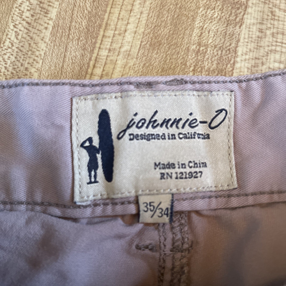 Johnnie O Pants 36/30 Front Right Pocket Busted Tag Says 35/34