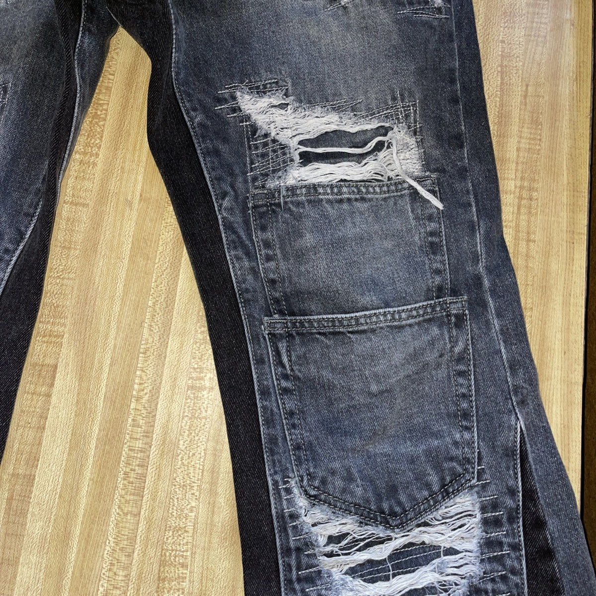 Project Capri Jeans Distressed Flared Wide Leg 34/34 NWT