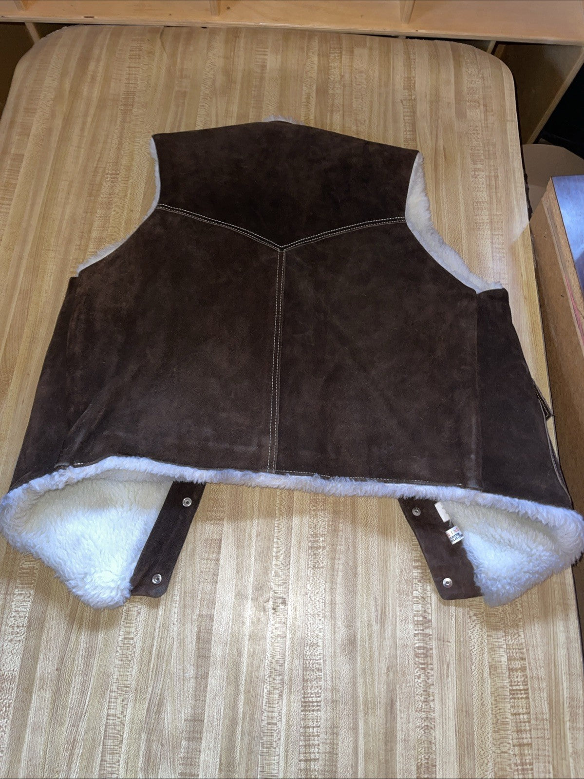 vintage tregos westwear Vest Leather Sherpa Lined 40