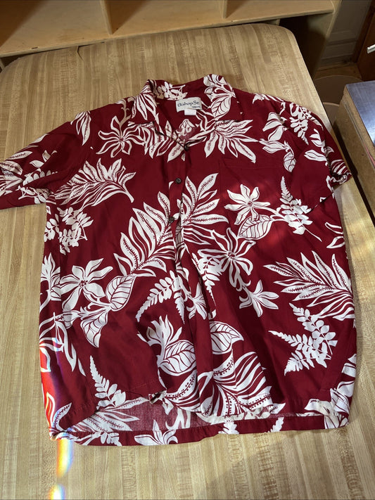 Vintage Bishop St Apparel Hawaiian Shirt Medium 