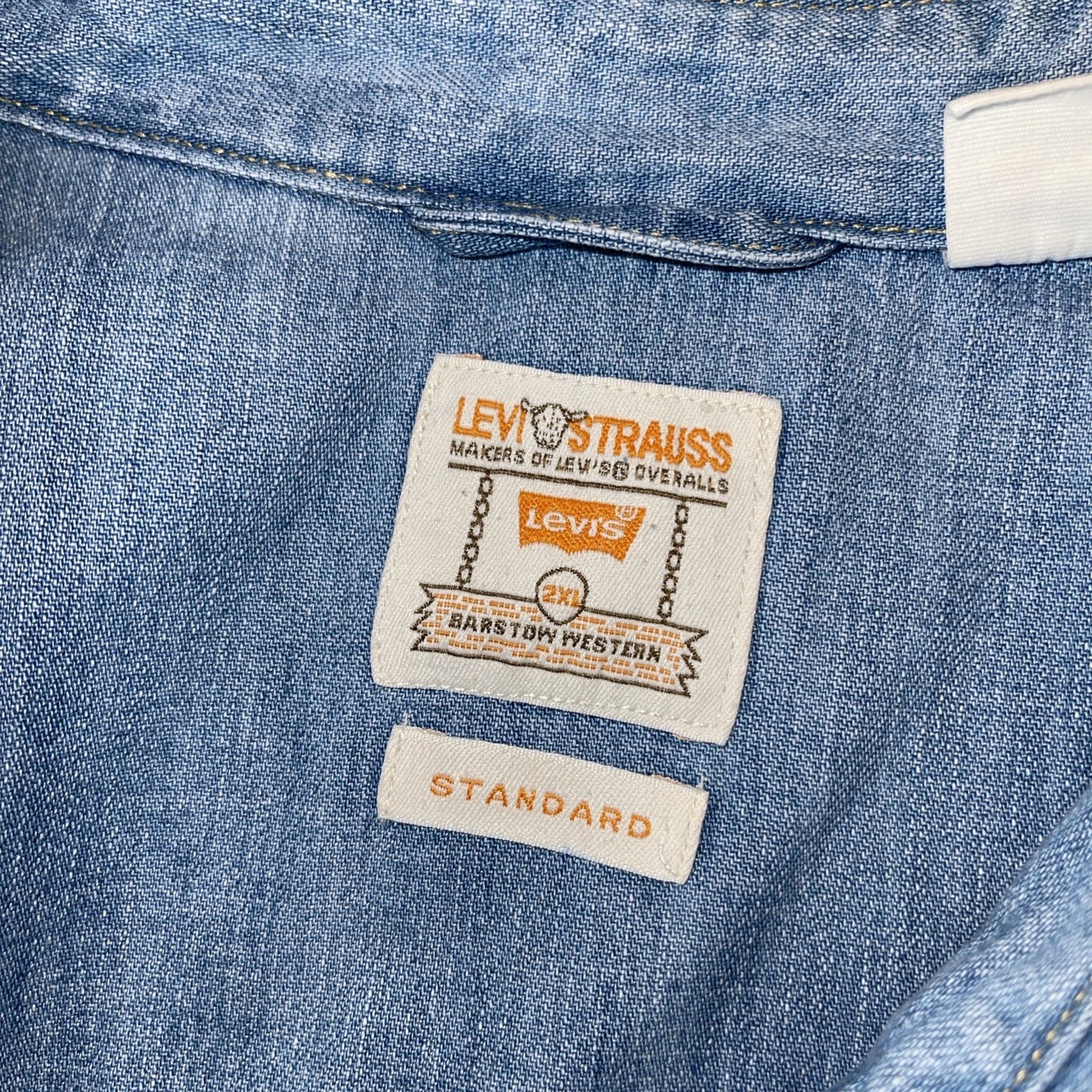 Vintage Levi’s Barstow Western Denim Pearl Snap XXL 
