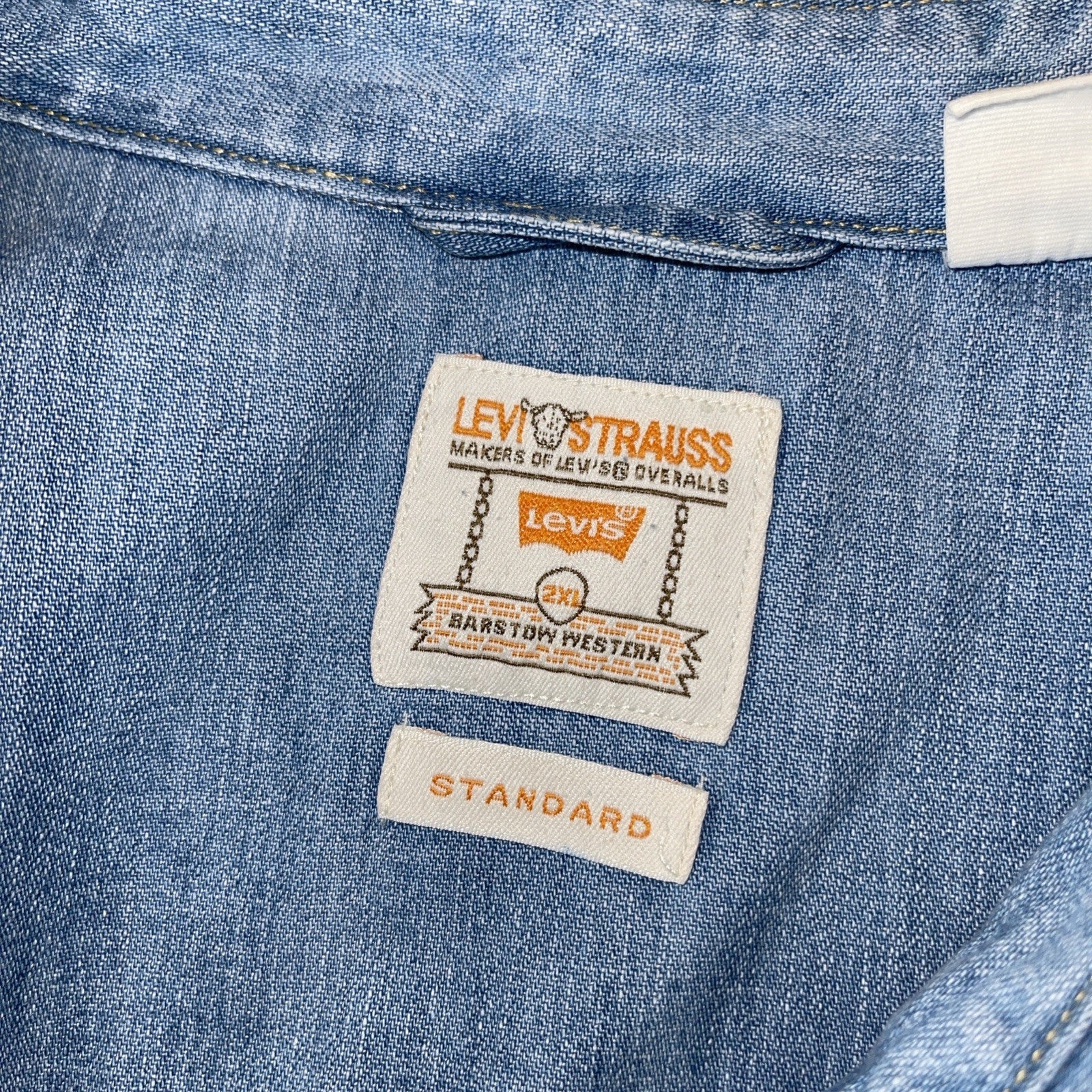 Vintage Levi’s Barstow Western Denim Pearl Snap XXL 
