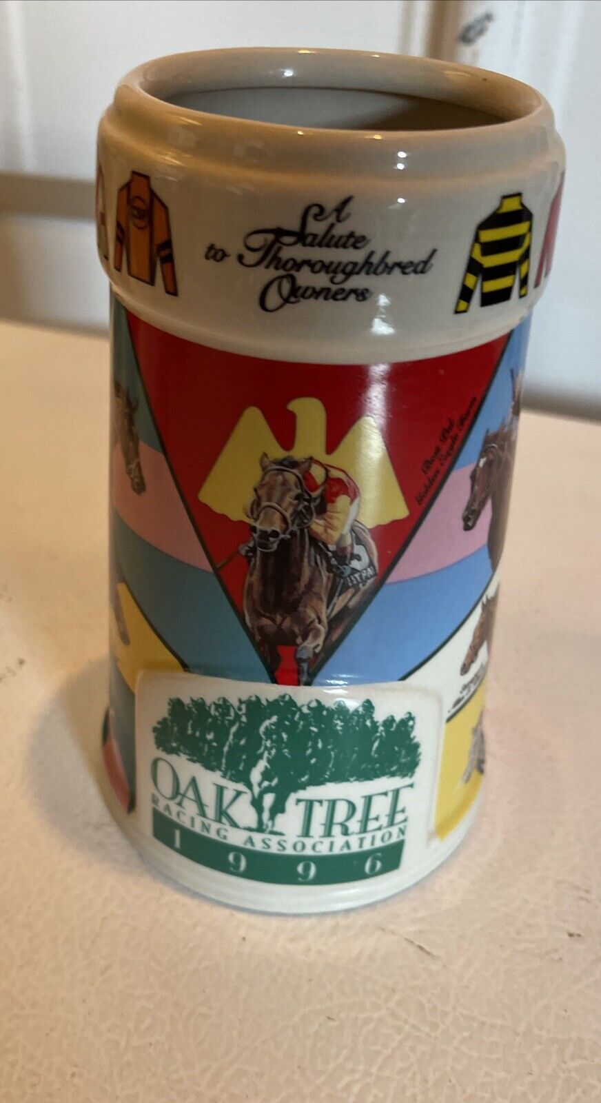 Vintage 1996 Oak Tree Racing Association Santa Anita Park Beer Stein L/E 