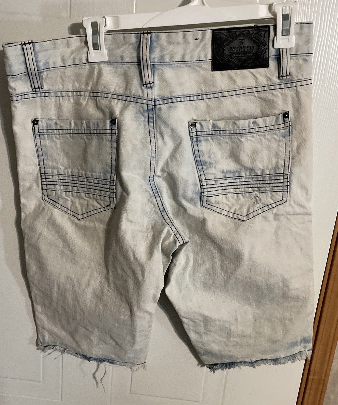 Southpole Jorts Y2K Streetwear Hiphop Distressed Acid Wash 30