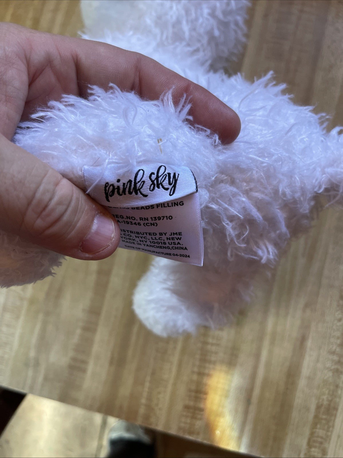 Pink Sky Plush Dog