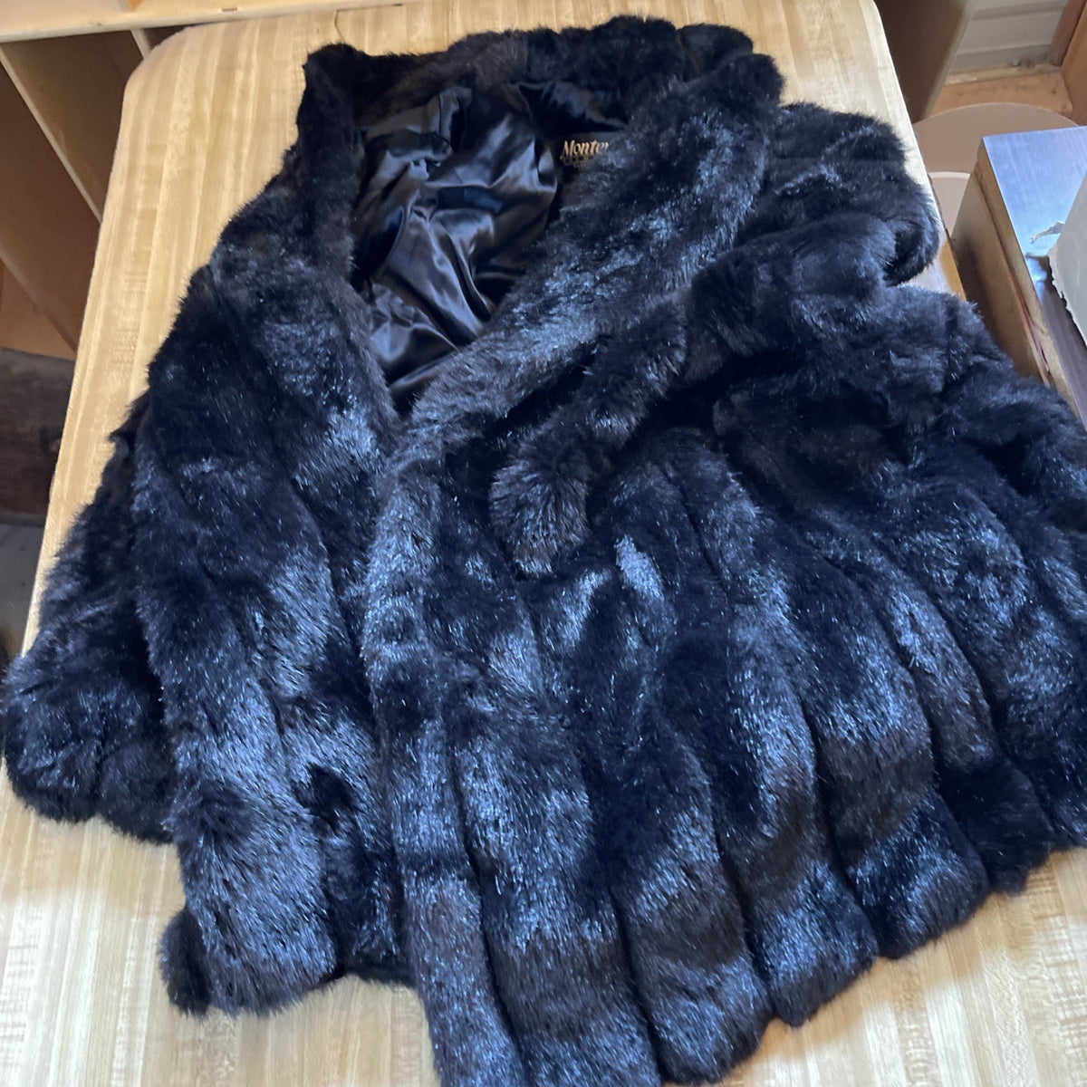 Monterey Fashions Faux Fur Coat Vintage Large