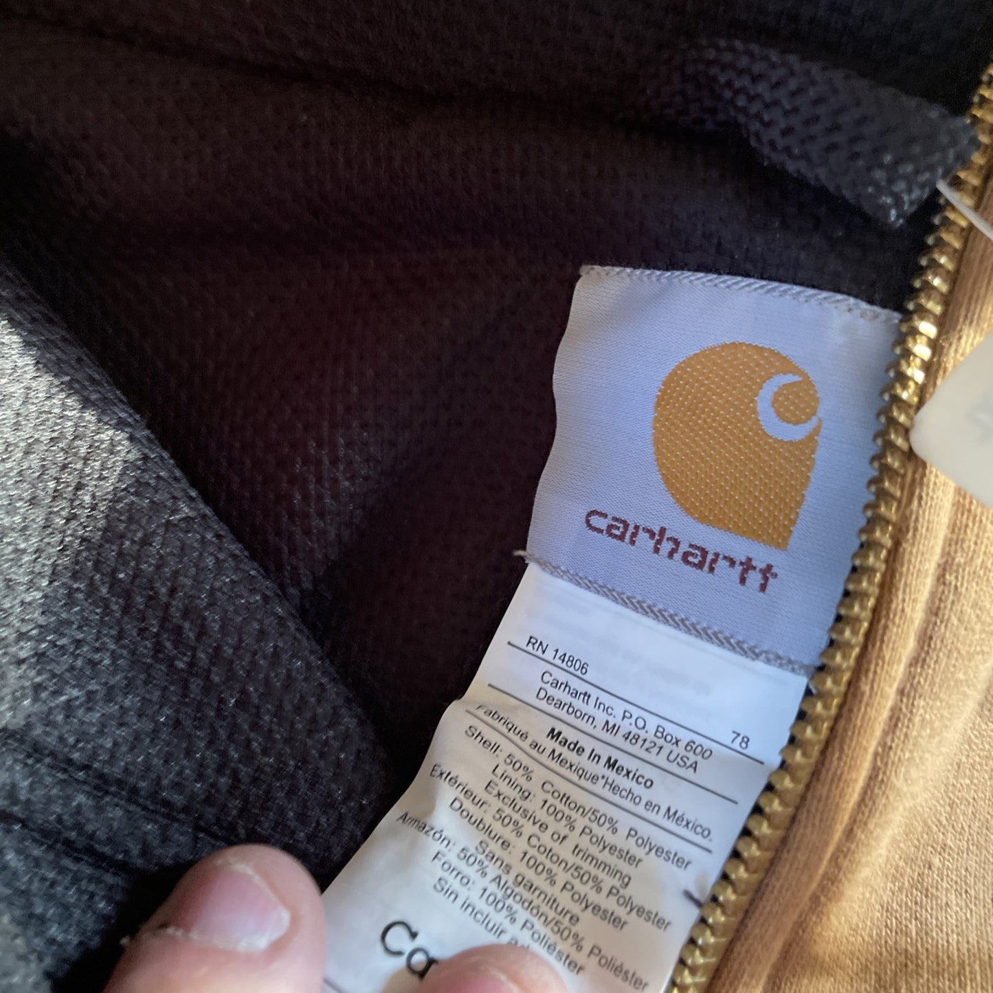 Deadstock Carhartt Thermal Lined Hoodie Jacket 4XLT 