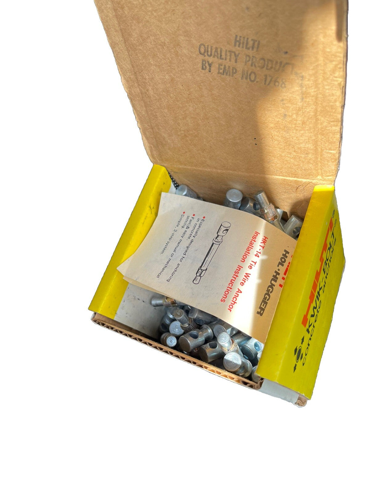 Hilti Kwik Bolt Concrete Anchors Box Of 100