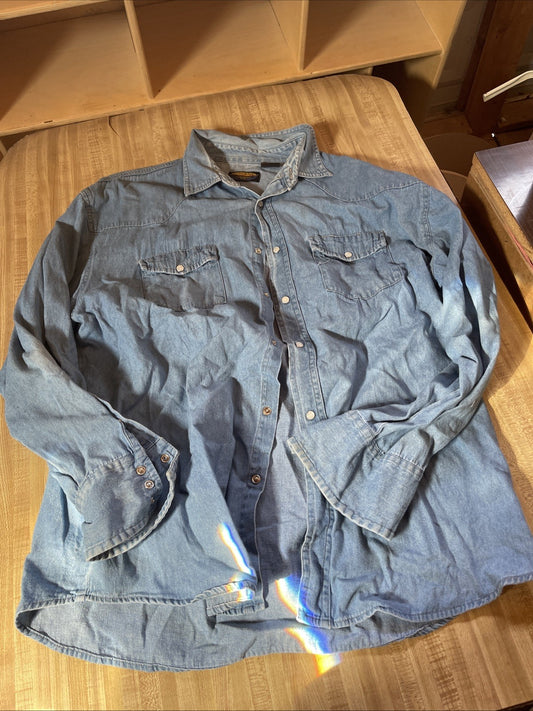 Sandy River Denim Pearl Snap 3XL 