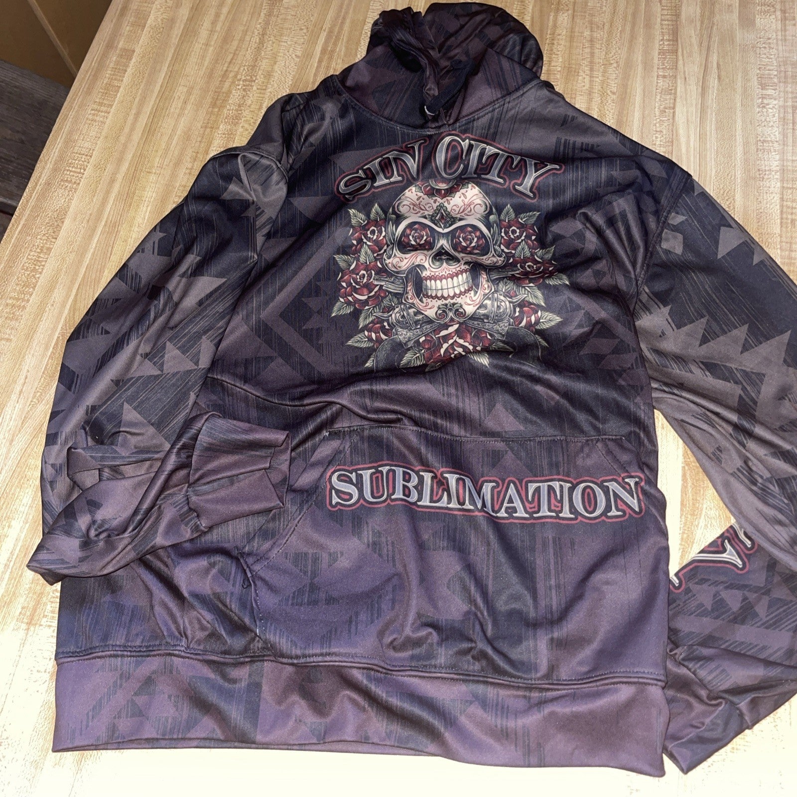 Sin City Sublimation Hoodie Medium Made In USA 