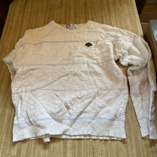 vintage cotton fair isle sweater Medium Made In USA 