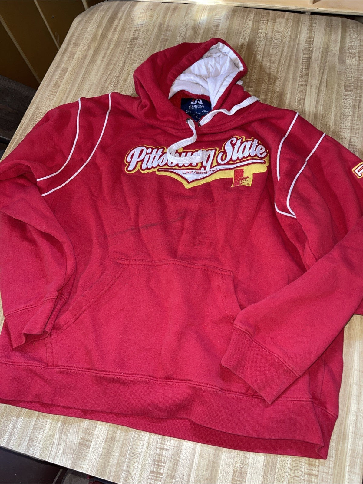 J America Pittsburgh State University Hoodie Large 