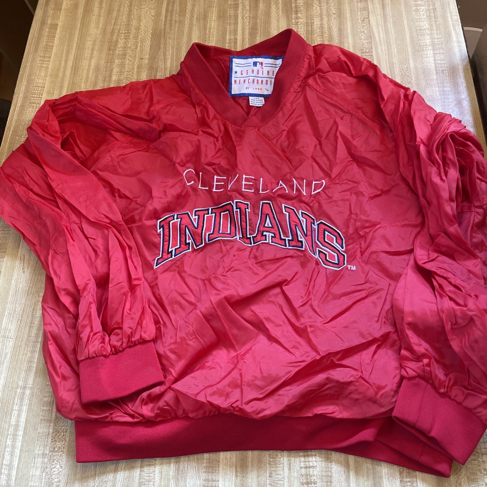 Vintage Cleveland Indians Logo 7 Windbreaker Large 
