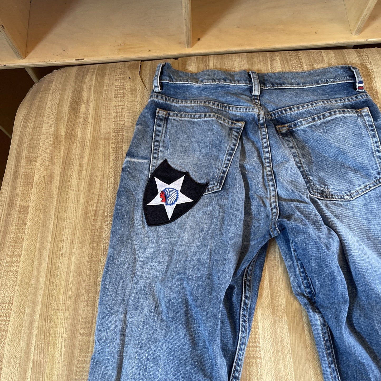 Etienne Marcel Jeans 26 Distressed Embroidered