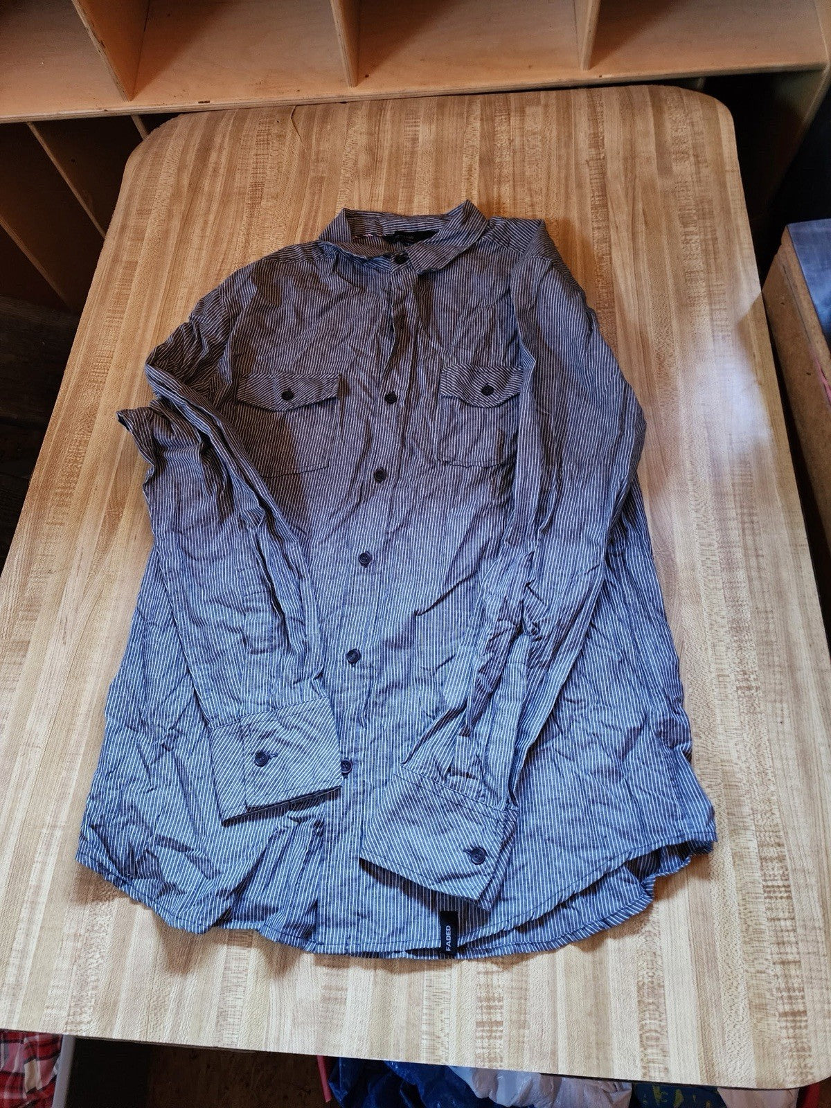 straight faded button up Medium 