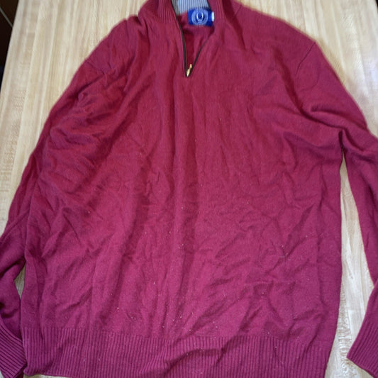Vintage Q Sweater Quarter Zip XL Super Wool Cashmere 
