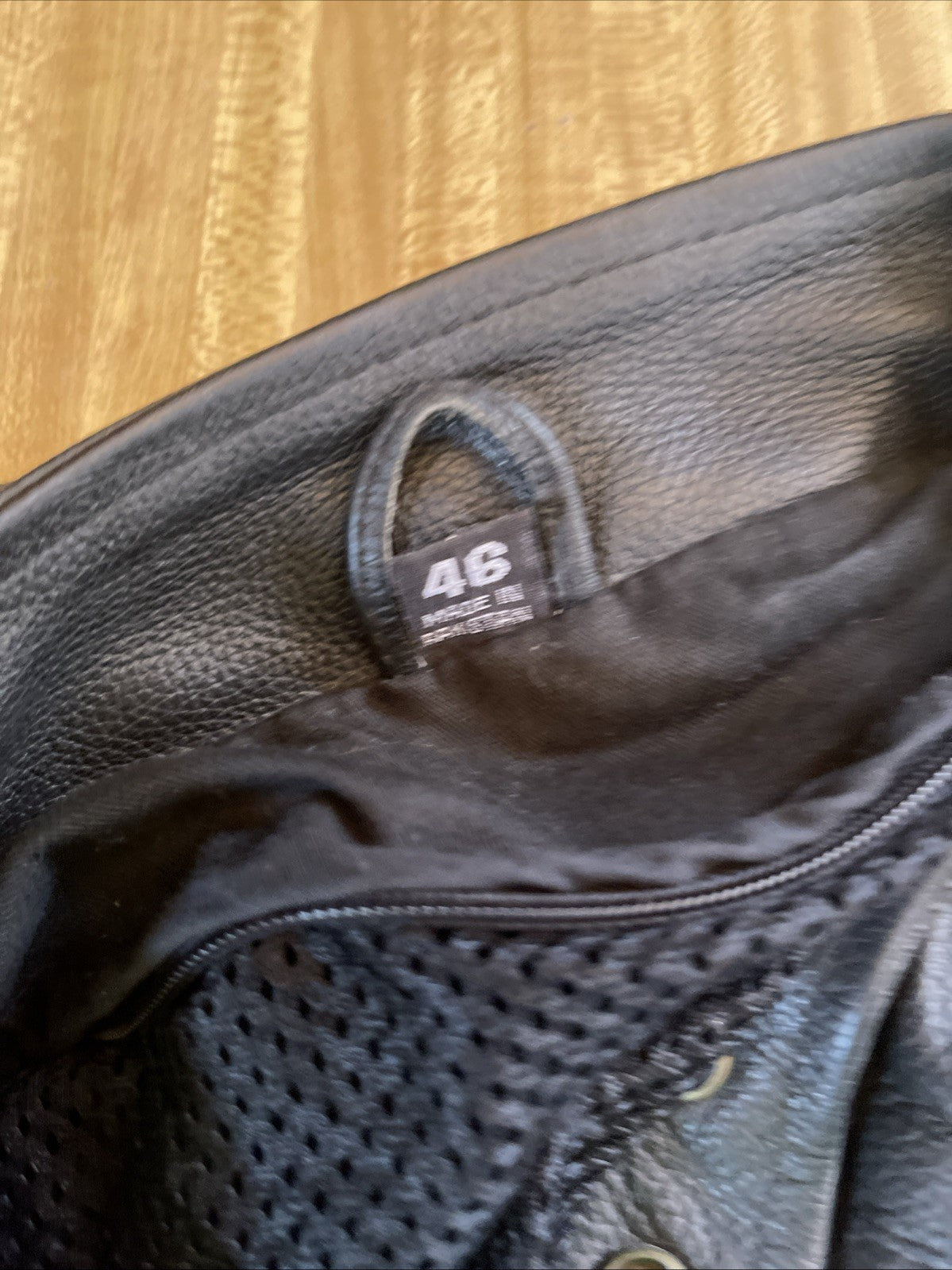 vintage leather motorcycle jacket 46