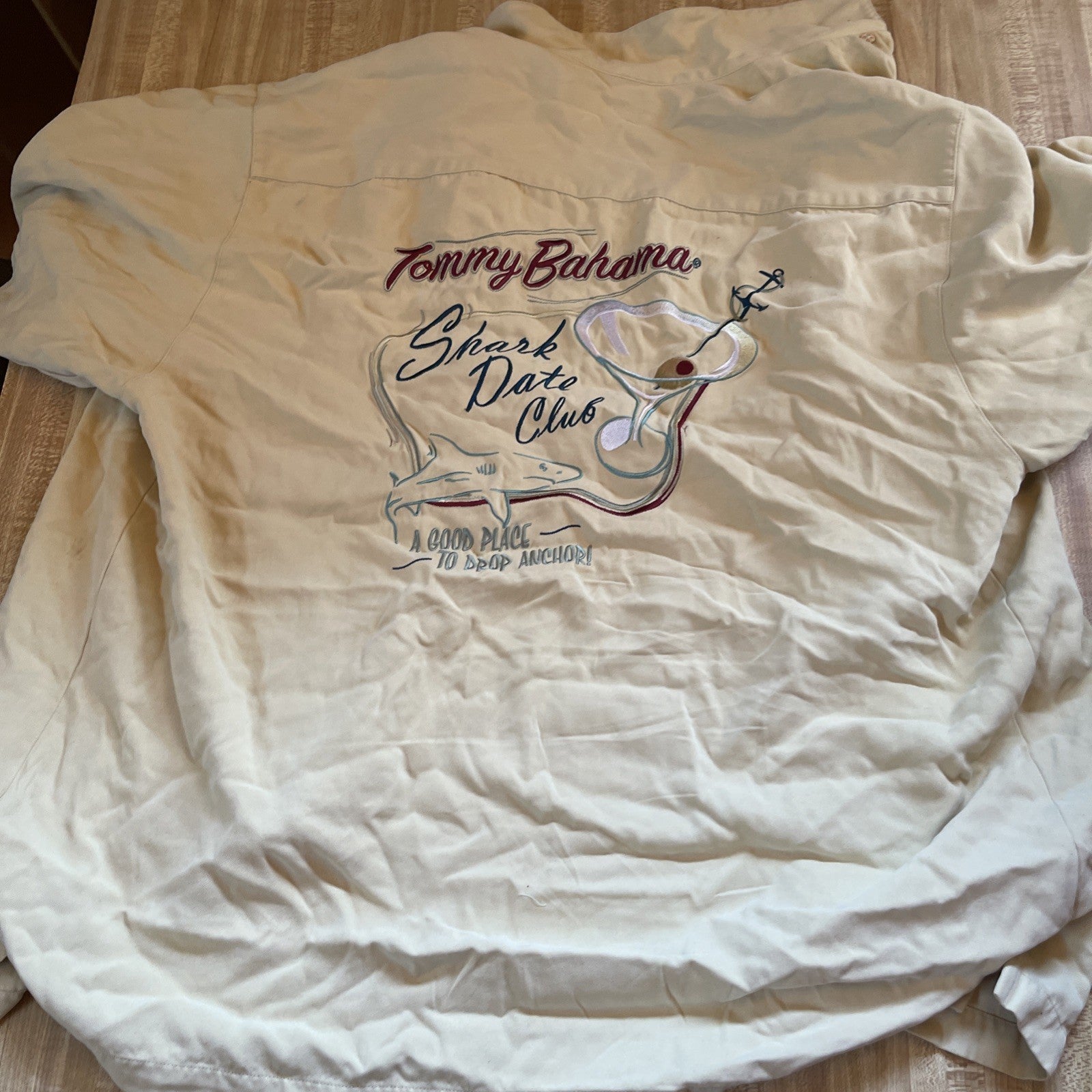 Tommy Bahama Silk Shirt Medium Embroidered 