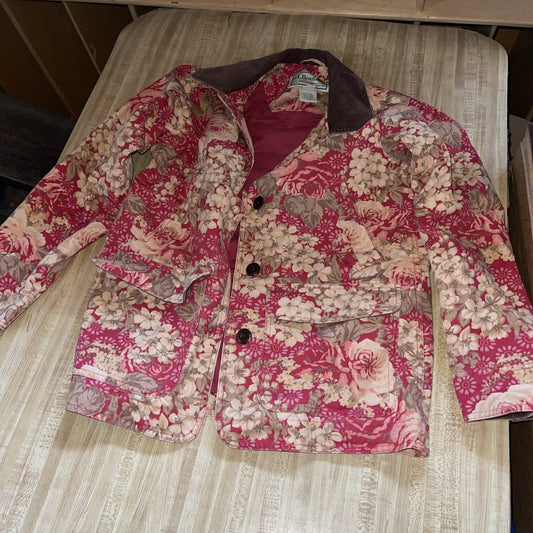 Vintage LL Bean Chore Coat Women’s XS AOP Floral 