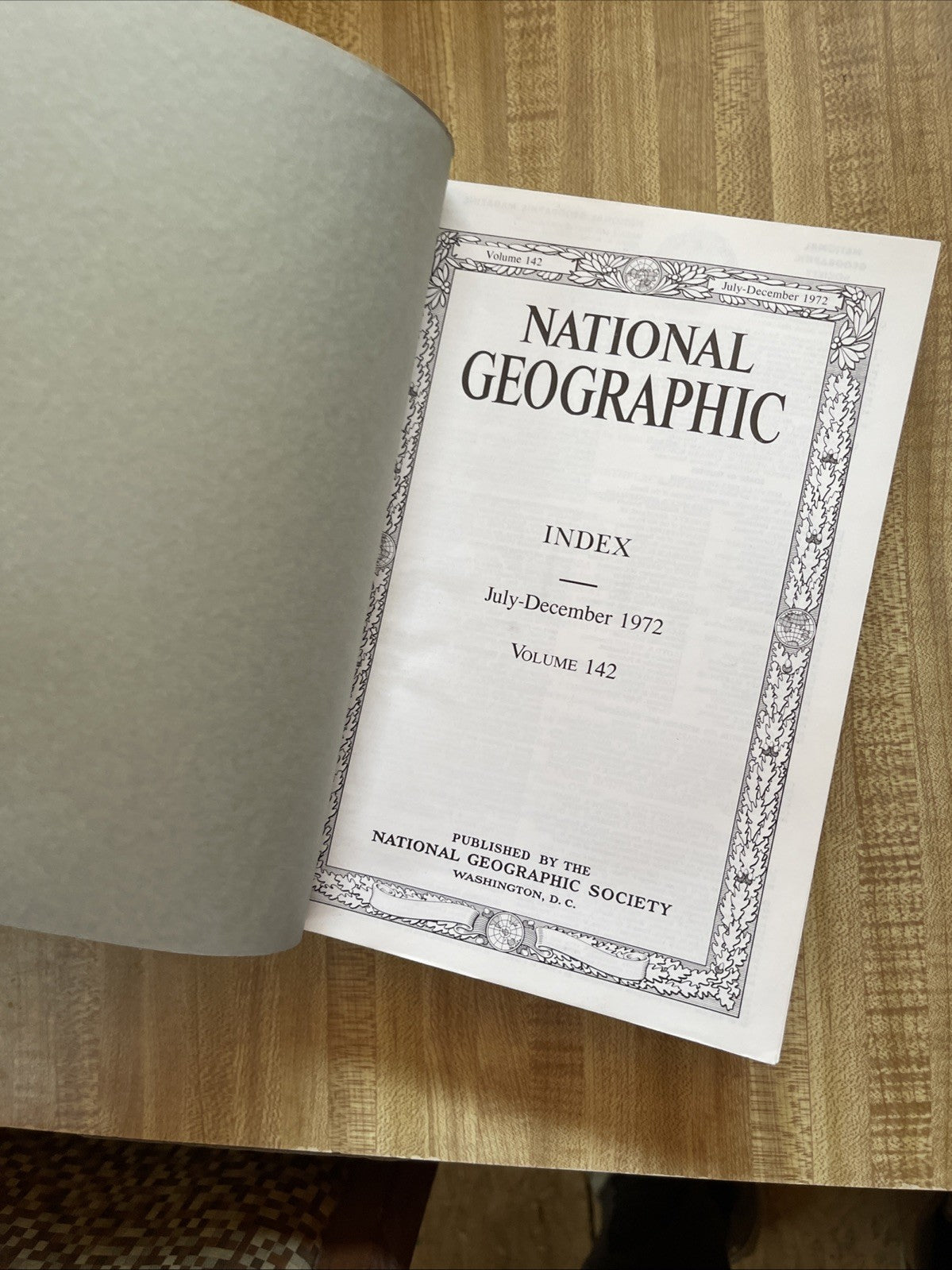 National Geographic Index 1972 Hardcover 