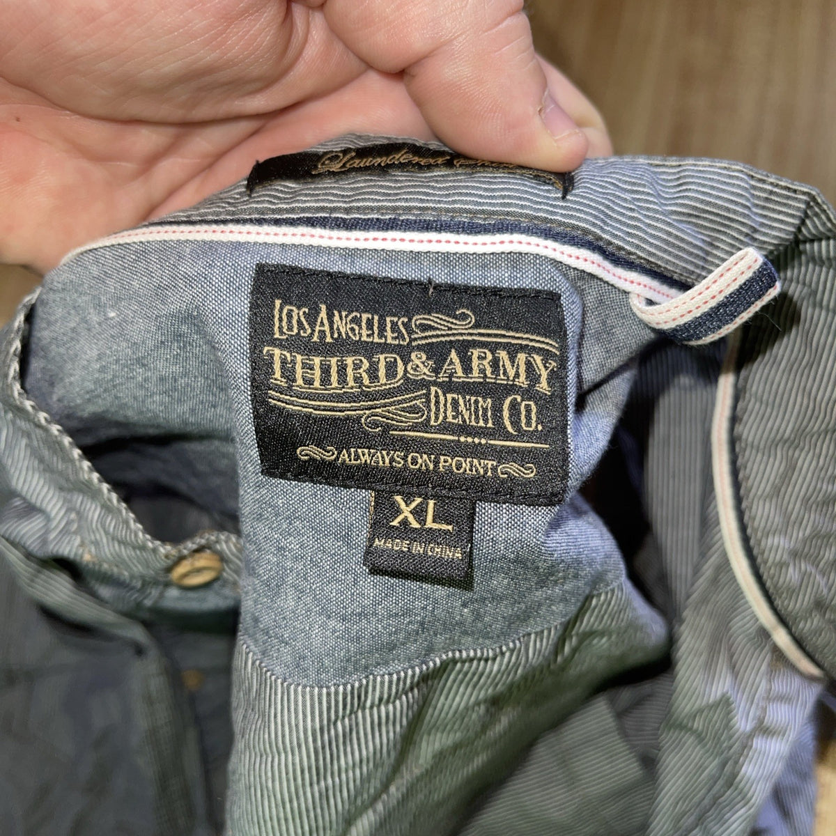 Los Angeles Third & Army Denim Co Button Up XL