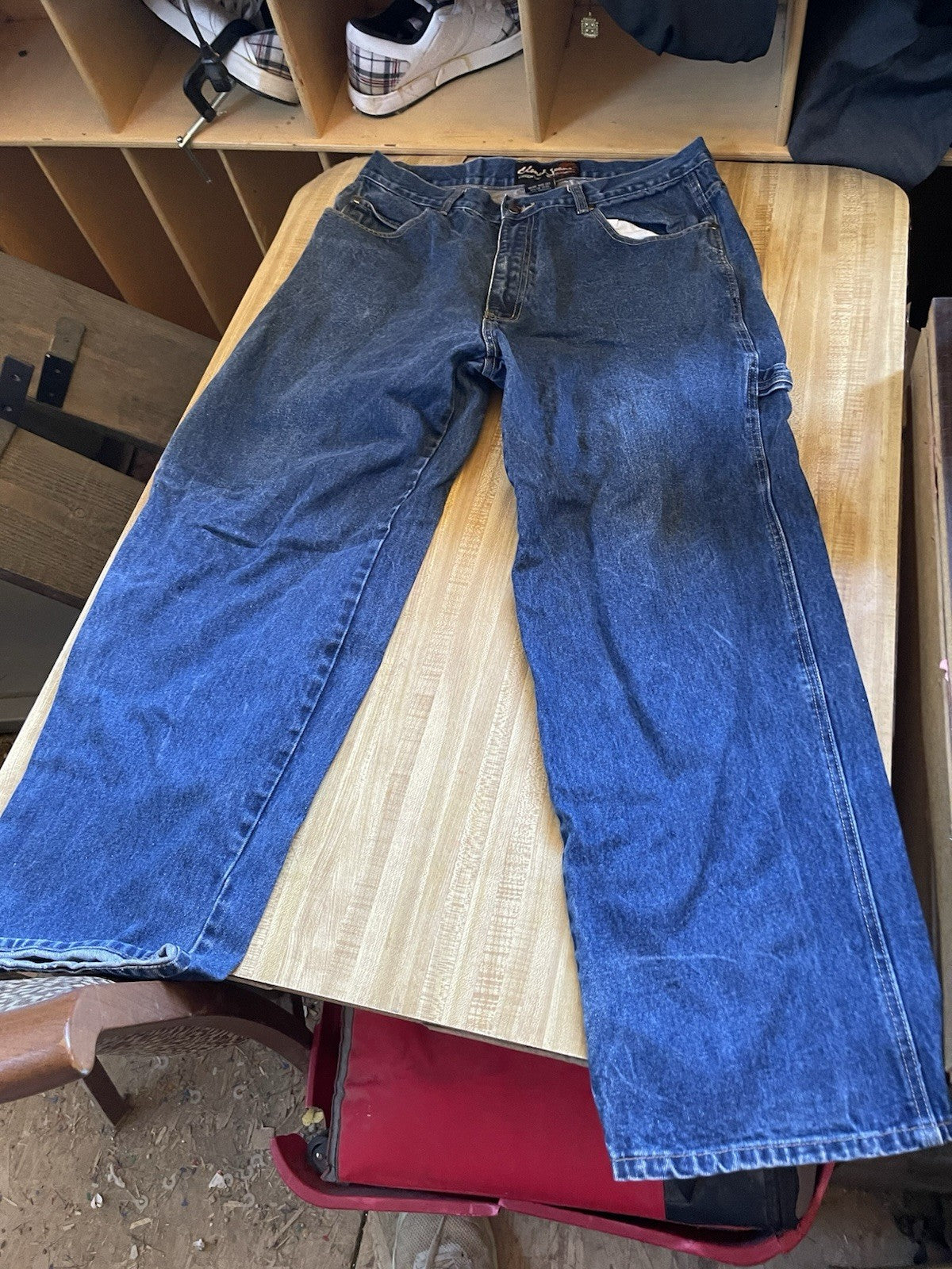 Clench Carpenter Jeans Wide Leg Y2K Hiphop Streetwear 36/32