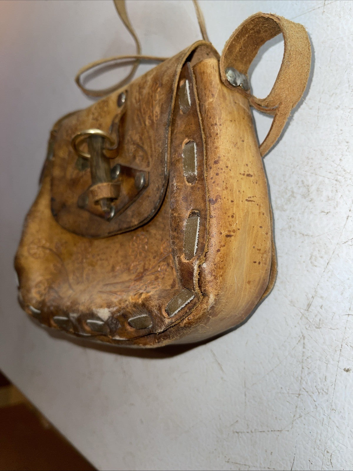 Vintage Handmade Leather Purse 