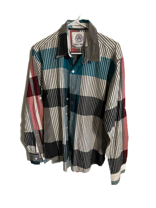 Street Rules Colorblock Button Up Large 