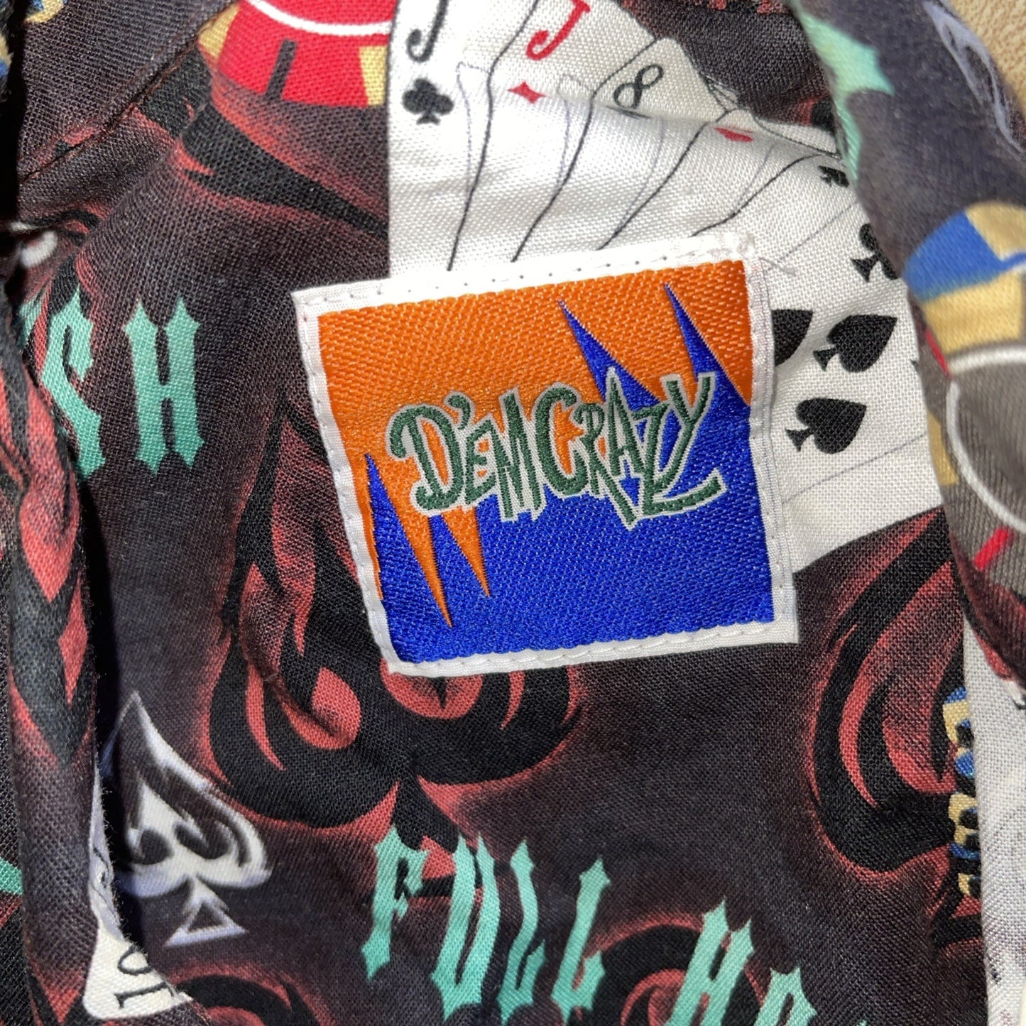 D’em Crazy Button Up Large Poker AOP