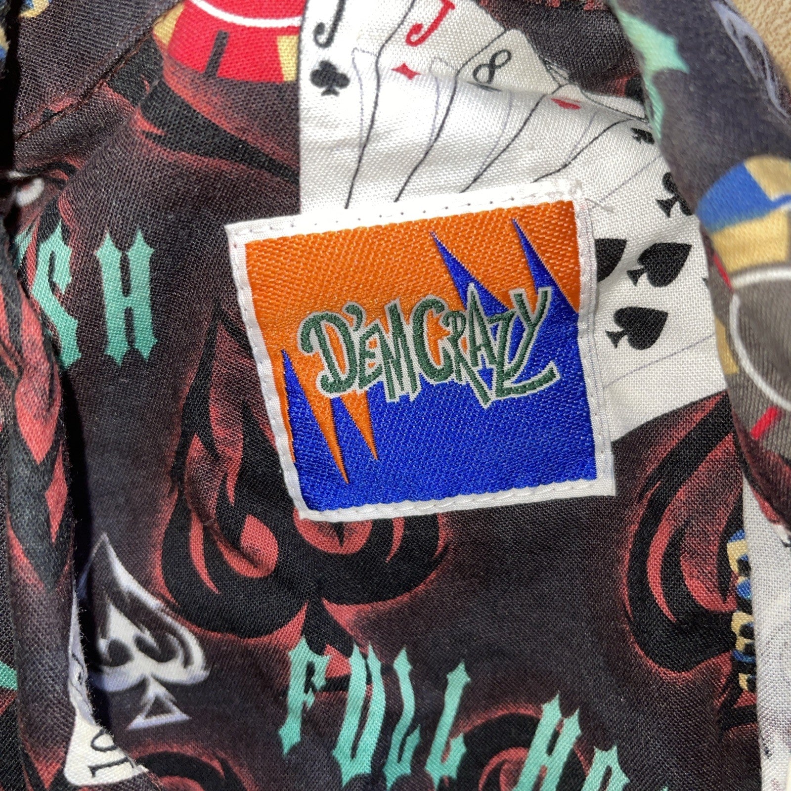 D’em Crazy Button Up Large Poker AOP