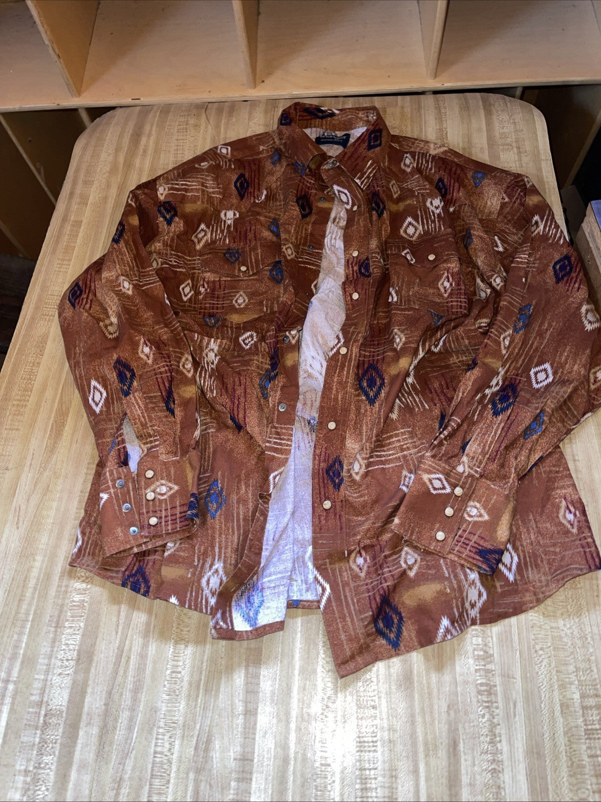 wrangler aztec pearl snap