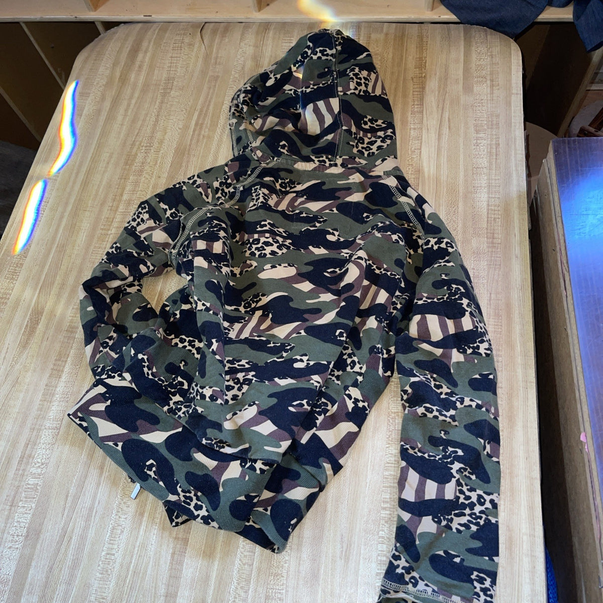 Marc Ecko Camo Full Zip Hoodie Large 