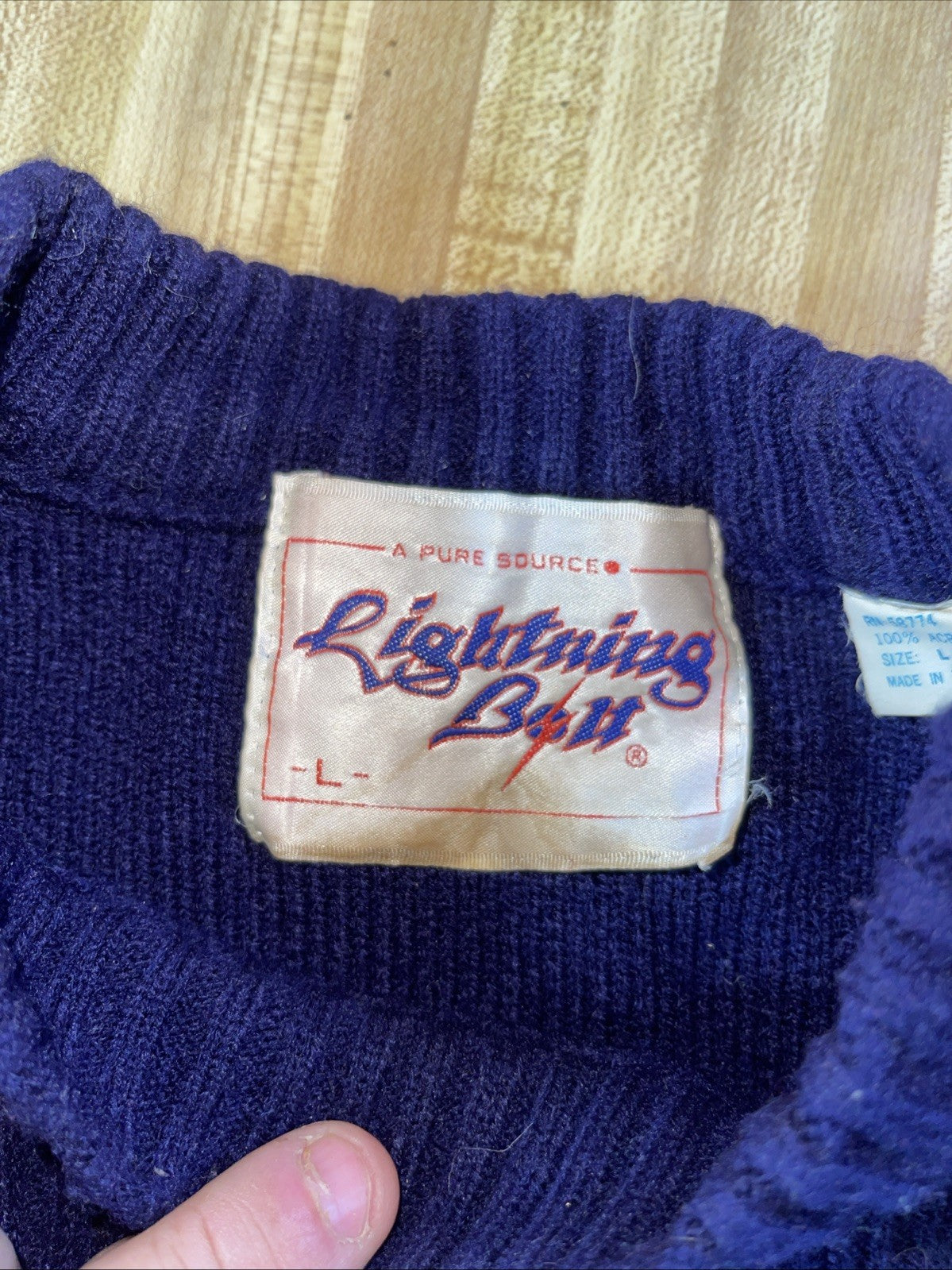 Vintage Lightning Bolt Sweater Large 